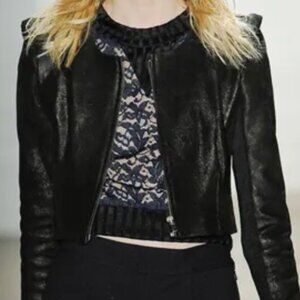 Vena Cava Cropped Leather Jacket